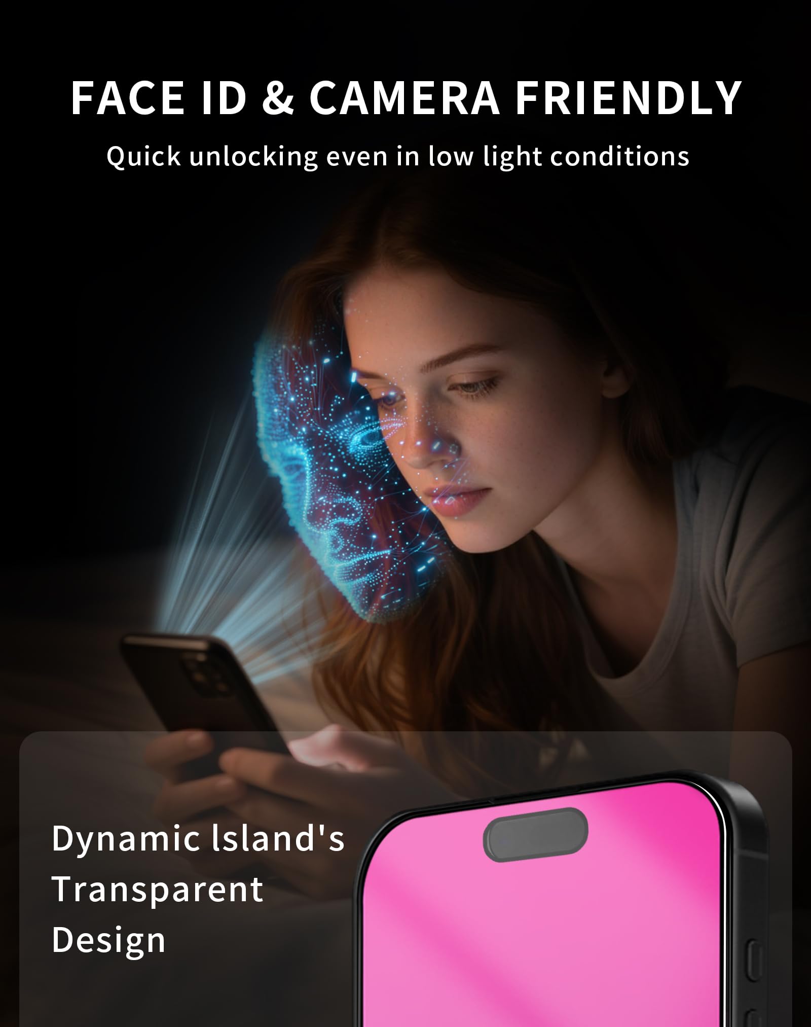 Displayschutzfolie aus gehärtetem Glas für iPhone 1 Pro, 16 cm (6,3 Zoll), Anti-Spionage, Anti-Blaulicht, Augenschutz, HD, ultraklar, kratzfest, einfache Installation, 2 Stück