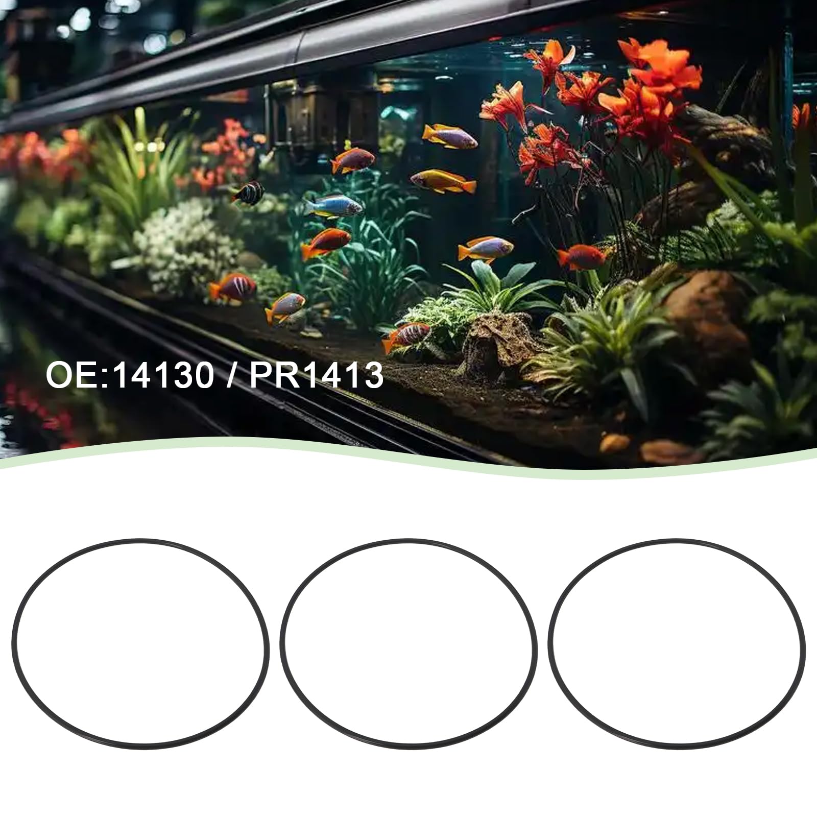 Briny River 5PCS Aquarium Cartridge Filter Rubber Seal OE 14130 / PR1413 Compatible with Marineland Magnum 200 220 330 350 Canister Filter Outer Diameter 150mm Black - Image 2