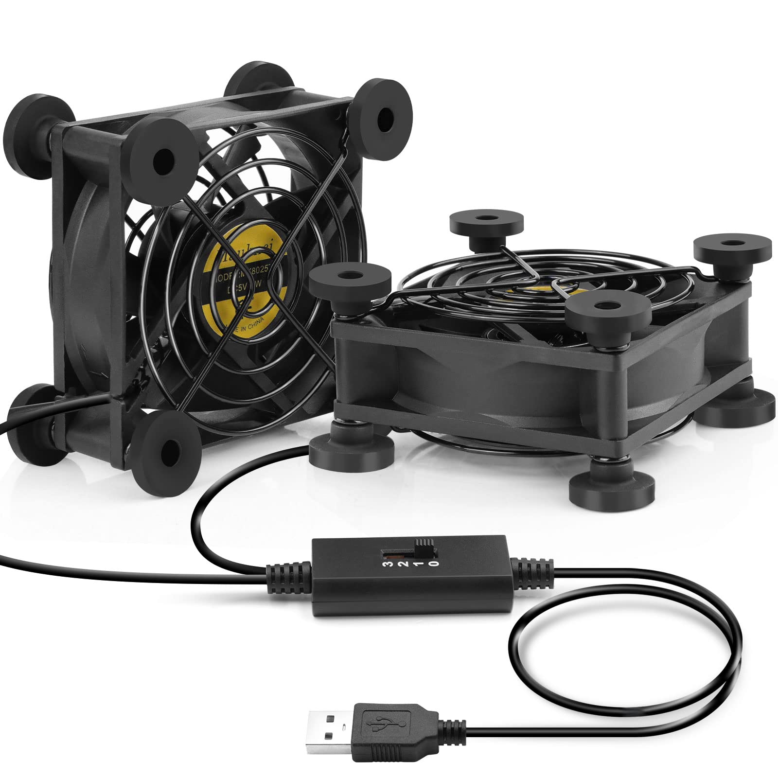 Amazon.co.jp: Mauknci USBファン 8cm 静音 冷却ふぁん 強力 防振ゴム