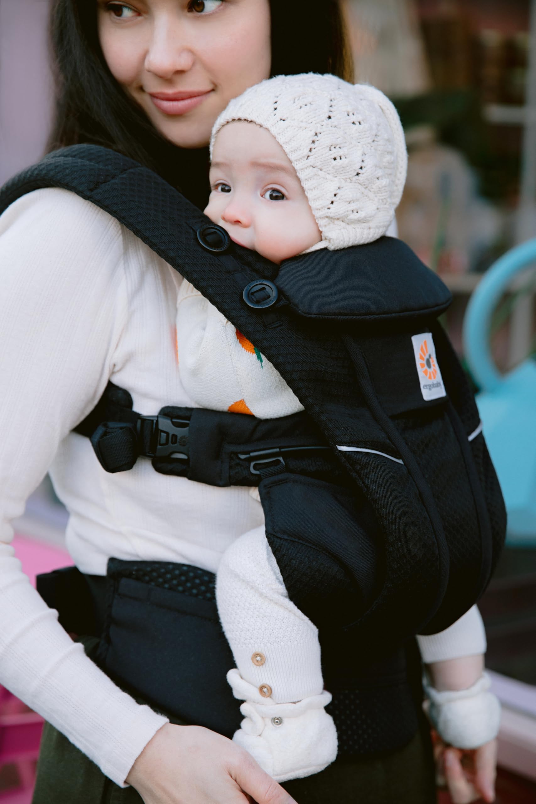 Ergobaby Omni Breeze Porte-Bébé 4 Positions Mesh SoftFlex™ Onyx Black 0-20,4 kg
