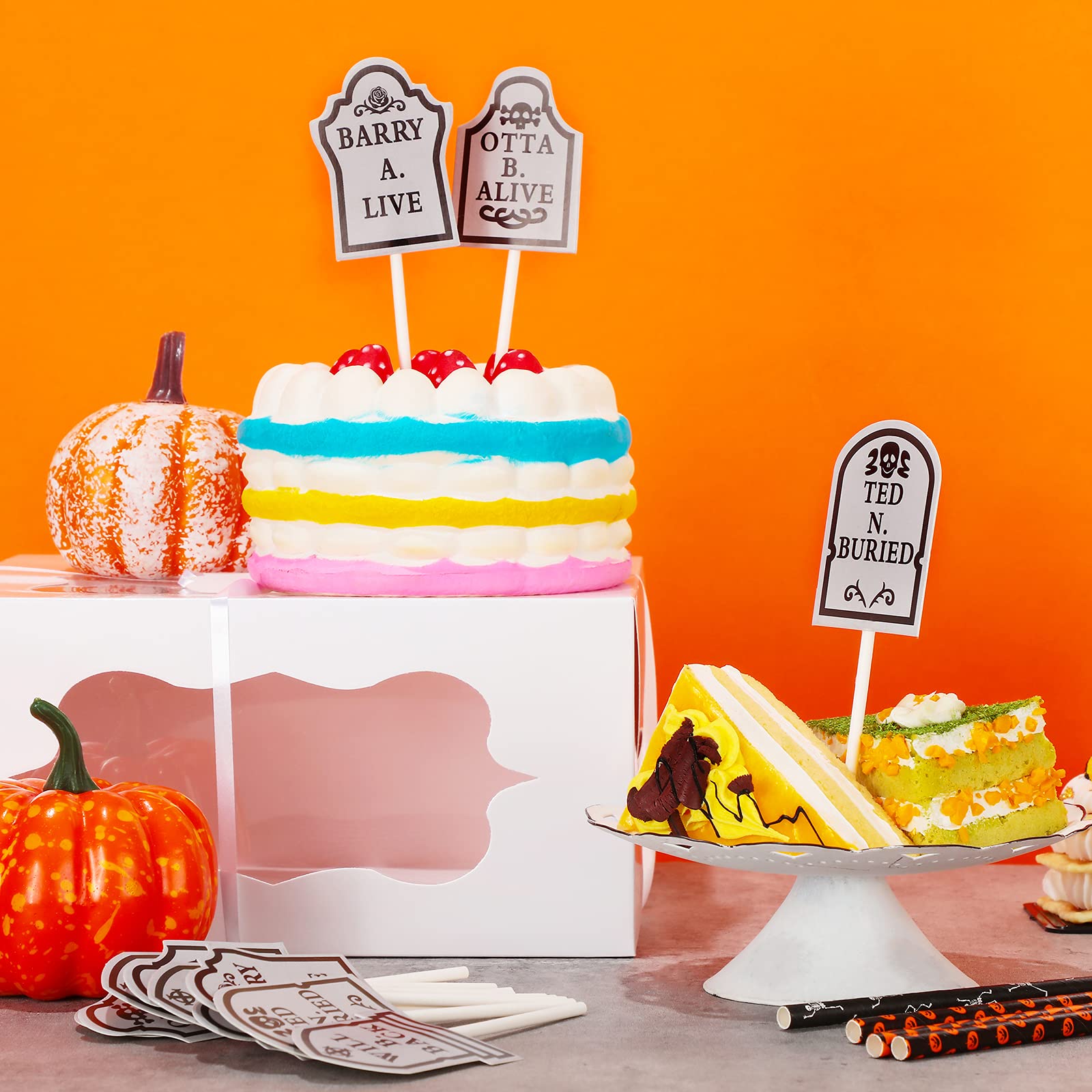 Artibetter Halloween Cupcake-Topper – 72 Stück, Hexenbein-Design, Bunt, Für Party-Deko