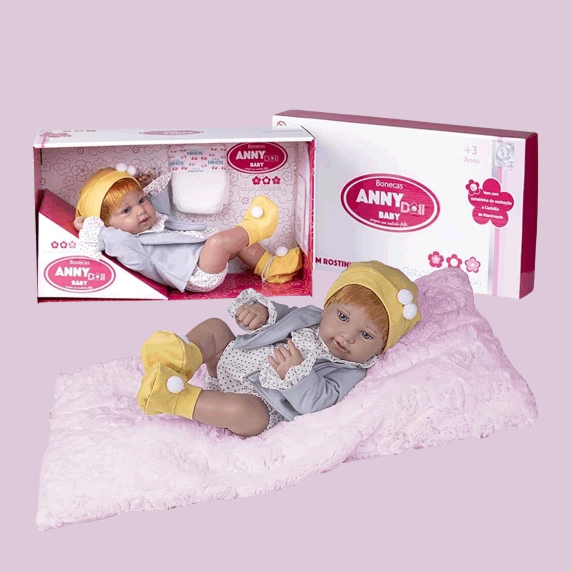 Cotiplás ANNY DOLL BABY RUIVA, Cinza e Amarelo : Amazon.com.br