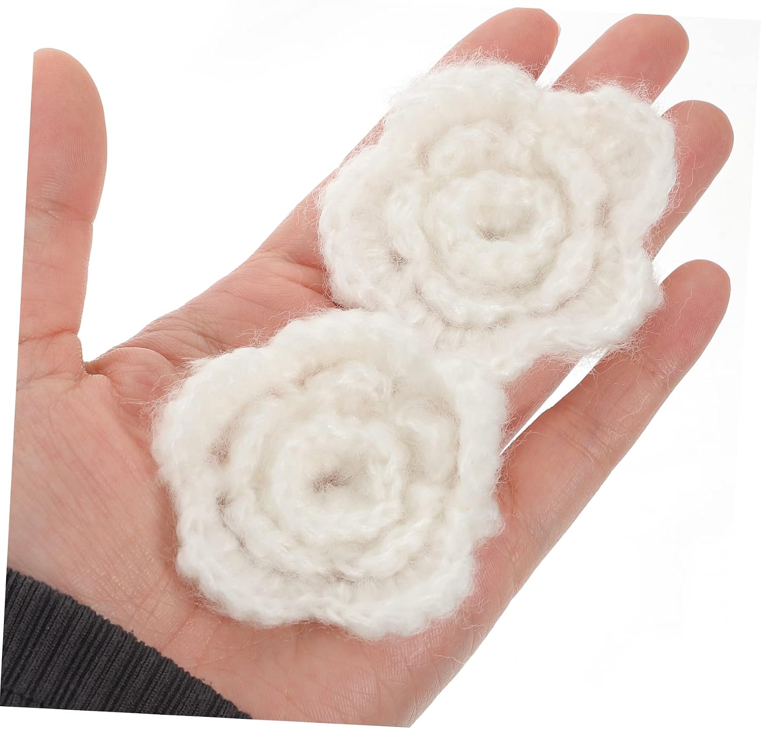 DOITOOL 12pcs Flower Crochet Ornaments for Hair Accessories Headbands Crafts Lightweight Floral Embellishments for Clothing Bags More for Creative Projects