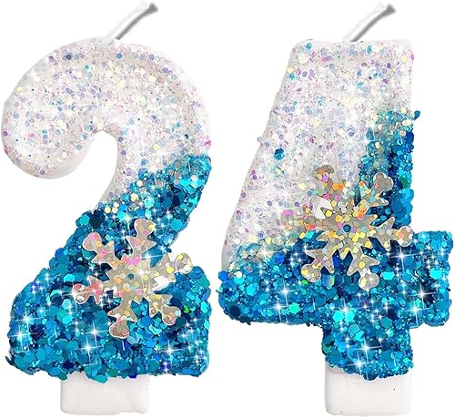 Miniatura 179 de Velas de números con purpurina de oro rosa de 2.8 pulgadas, muchos colores, regalos de cumpleaños de 22 años, velas de cumpleaños, velas de números