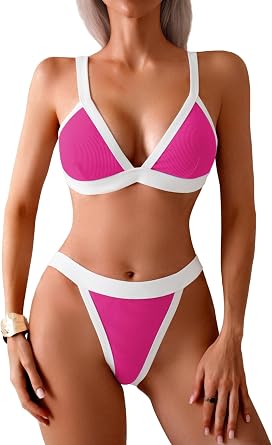 swimall Womens Triangle Bikini Set Sexy Brazilian Sporty Two Piece Swimsuit Cute Bathing Suit