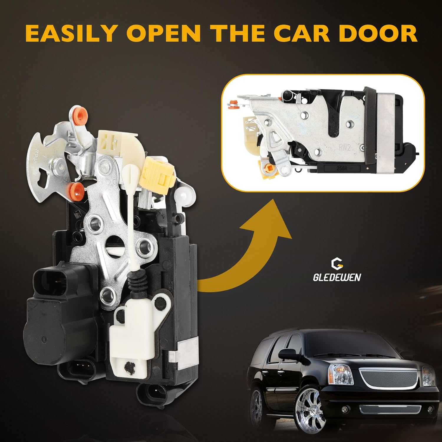 Door Lock Latch Actuator Front Right Passenger Side, Compatible with 1999-2000 Chevrolet Silverado Suburban Tahoe GMC Sierra Yukon XL, Replaces# 931209 931-209 DLA999 16637320