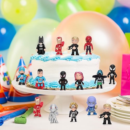 Miniatura 2 de Super Hero Adventures Ultimate Action Figures - 26 figuras de superhéroes para niños, adornos para pasteles de cumpleaños, coleccionables, premios