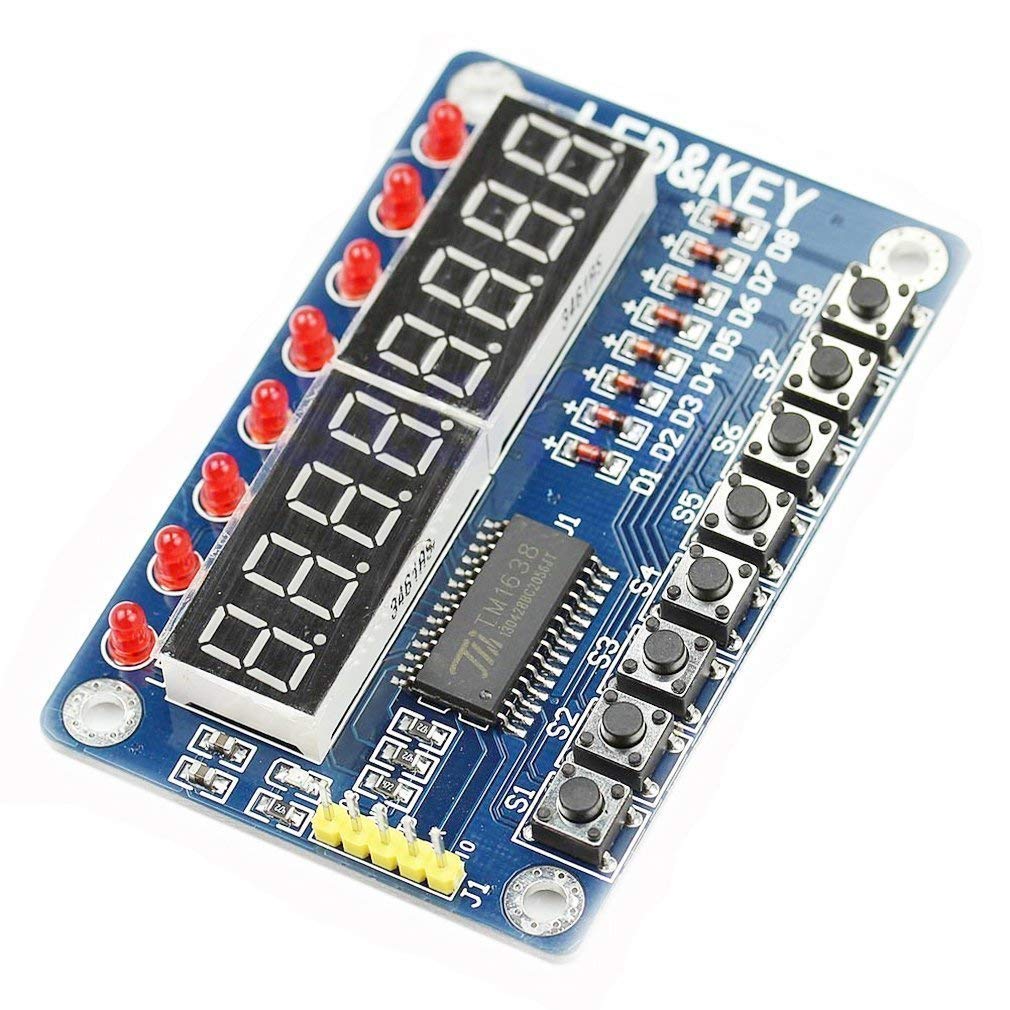 Hailege 2 szt. TM1638 8 bitów cyfrowy moduł wyświetlacza LED z 8 diodami LED 8 przyciskami do AVR Arduino ARM