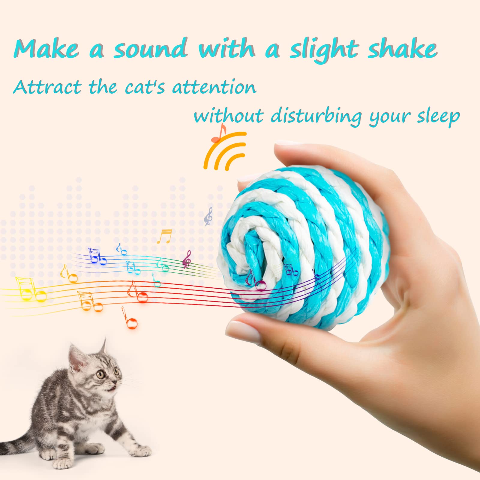 4 Palle Da Gioco Per Gatti Con Campanella - Morbide E Leggere, Per Gattini E Cuccioli