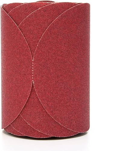 Miniatura 6 de 3M Stikit - Disco abrasivo PSA rojo, 01116, 6 pulgadas, P80, rollo de 100 discos para lijado automotriz, lijado de imprimación, desbaste de bordes