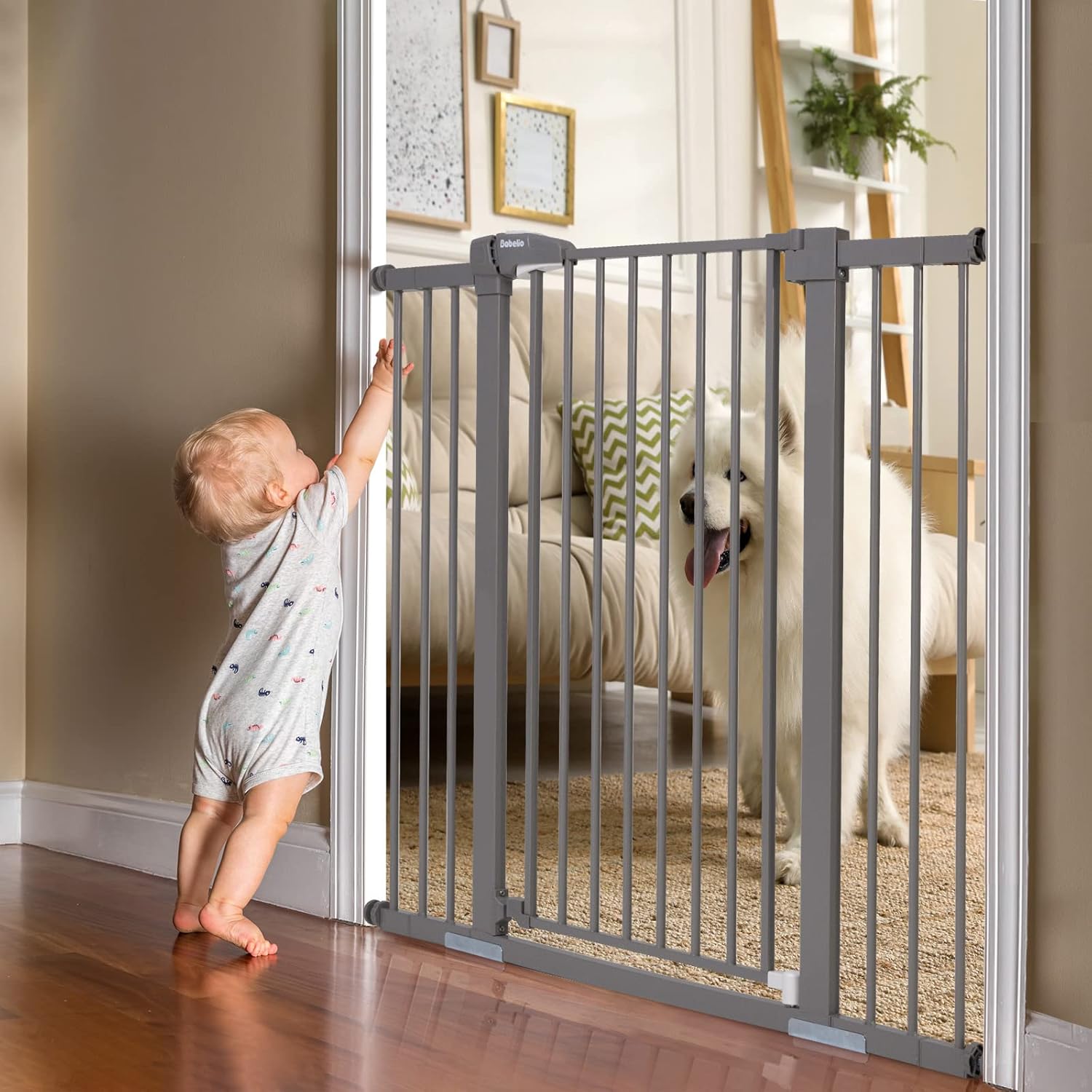 BABELIO 36 Inch Extra Tall Metal Baby Gate and 2730 Inch