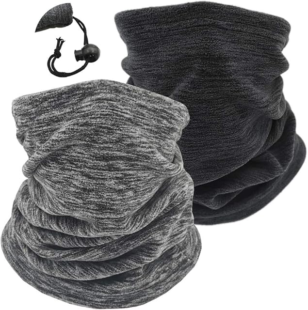 Fleece Neck Warmer Thermal Snoods Unisex Thick Winter Cold Weather Knitted Circle Scarf for Cycling Motocycle Sports