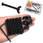 15 Sets Black 1/4"-20 x1 Screw Bolts and Wing Nut Kit 15pcs Machine Screws with Button Head Socket Cap 15pcs Butterfly Hand Twist Tighten Nut Hardware Fitting Fasteners with Hex Key Assortment Kit