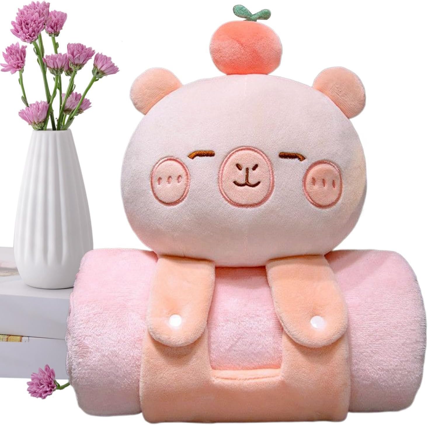 Capybara Blanket - Portable Cute Soft Capybara Kids Blanket | Comfortable Kids' Plush Toy Pillows for Christmas Or Valentine's Day