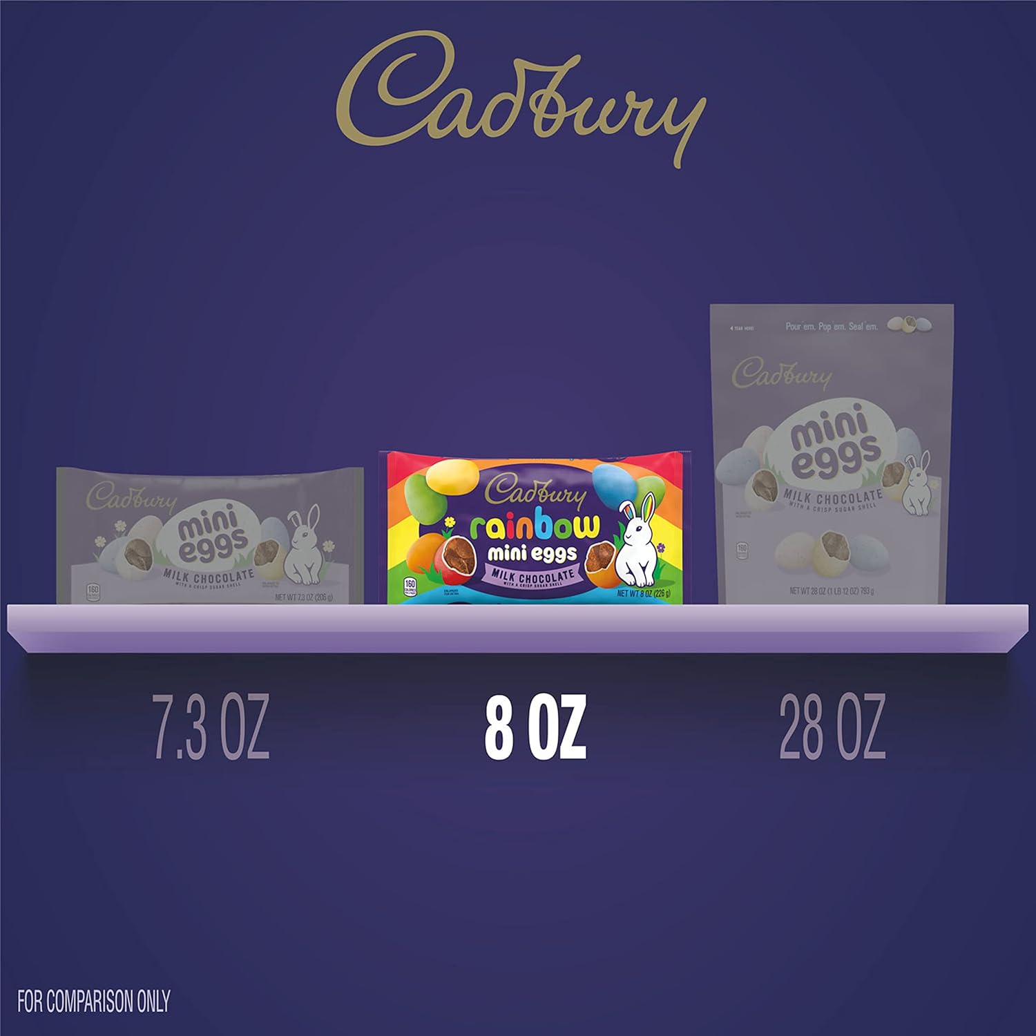 CADBURY MINI EGGS Milk Chocolate Rainbow, Easter Candy Bag