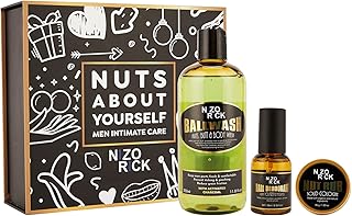 Ball Deodorant for Men, Mens Ball Wash Kit, Natural & Organic Ball Wash Lotion+Ball Deodorant Spray+Anti-Chafing Nut Balm Cream to Stay Fresh, Dry & Moisturized All Day