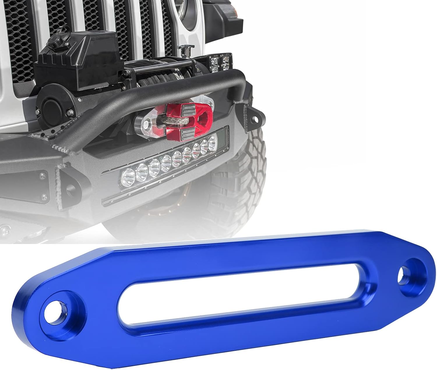 KIMISS Hawse Style Winch Fairlead, Car Hawse Winches Fairlead 10in/25.4cm Load 8000 to 15000 Pounds Maintenance Replacement (B(Blue)