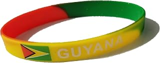 BUNFIREs Women Men Guyana Country Flag Silicone Bracelet Sport Wristband Guyanese Wristband Bangle GT