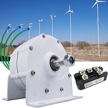 PeaxedHeartin 3-Phase Ac Permanent Magnet Generator,600rpm,Aluminum Shell,Use Spraying Technology,Gearless,Can Direct Drive,Suitable for Wind Turbines and Hydro Turbines,12V