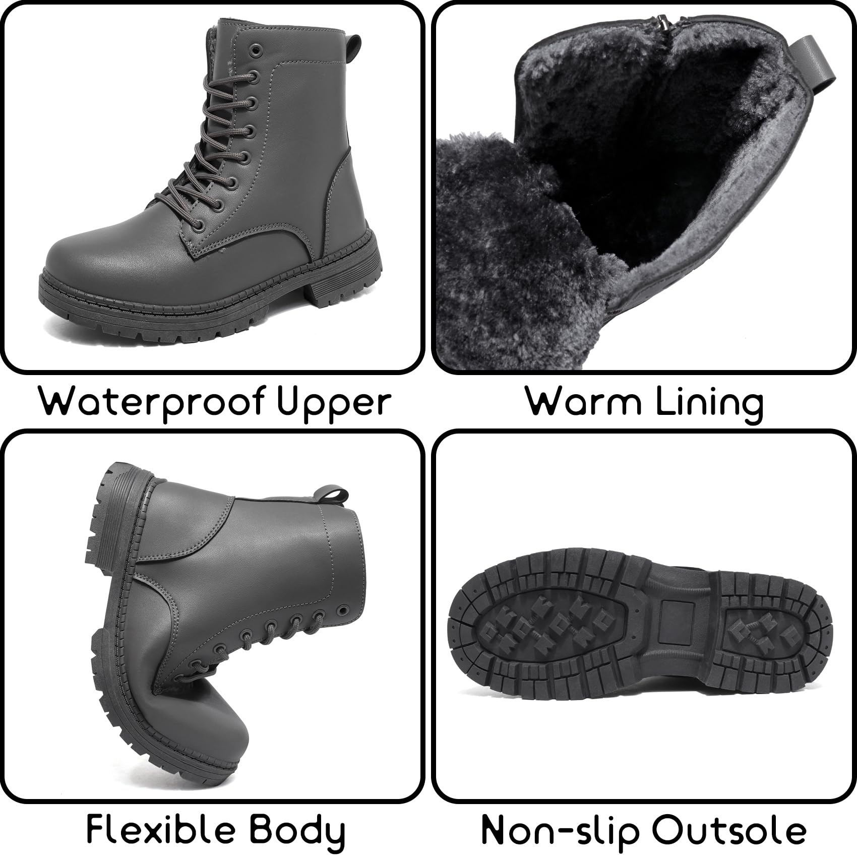 Botas Impermeable Mujer Botines Tobillo Invierno Forrada Cálido Nieve