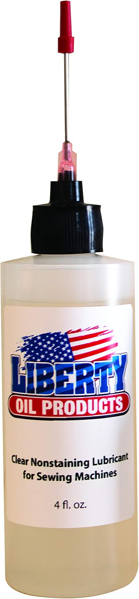 Liberty Oil, Clear Nonstaining Oil for Lubricating All Moving Parts of your Sewing Machine. Large 4 Ounce Bottle