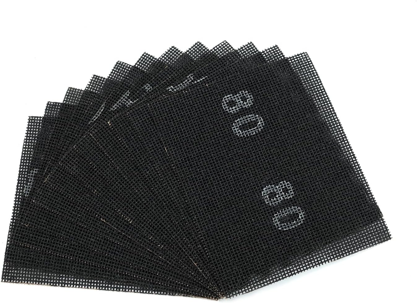 Sanding Mesh 1/4 Sheet (12pcs) 5.5" x 4.5" for Palm Sanders 80 Grit