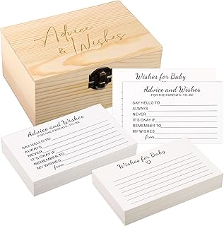 50pcs Baby Shower Advice Cards With Wishes Box, Baby Prediction Cards Baby Shower Advice Cards Parents To Be, Box for Baby...