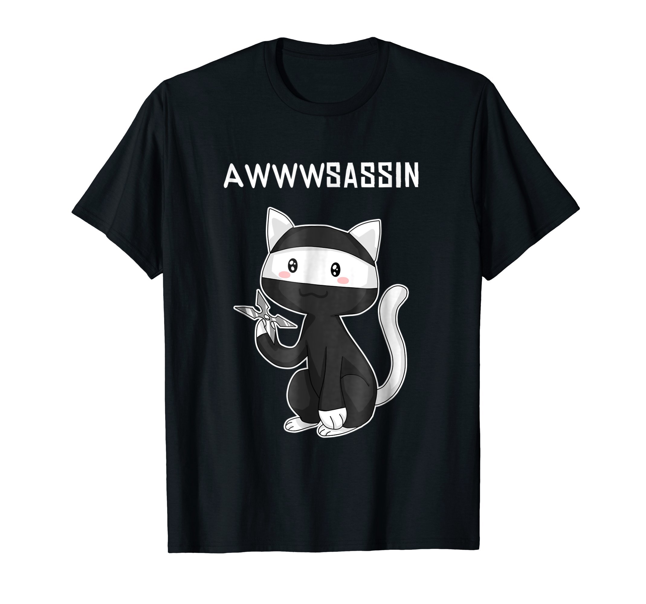 Crazy Cat Lady Pun ShirtsAwwsassin Funny Ninja Kitty Cat Assassin Pun T Shirt