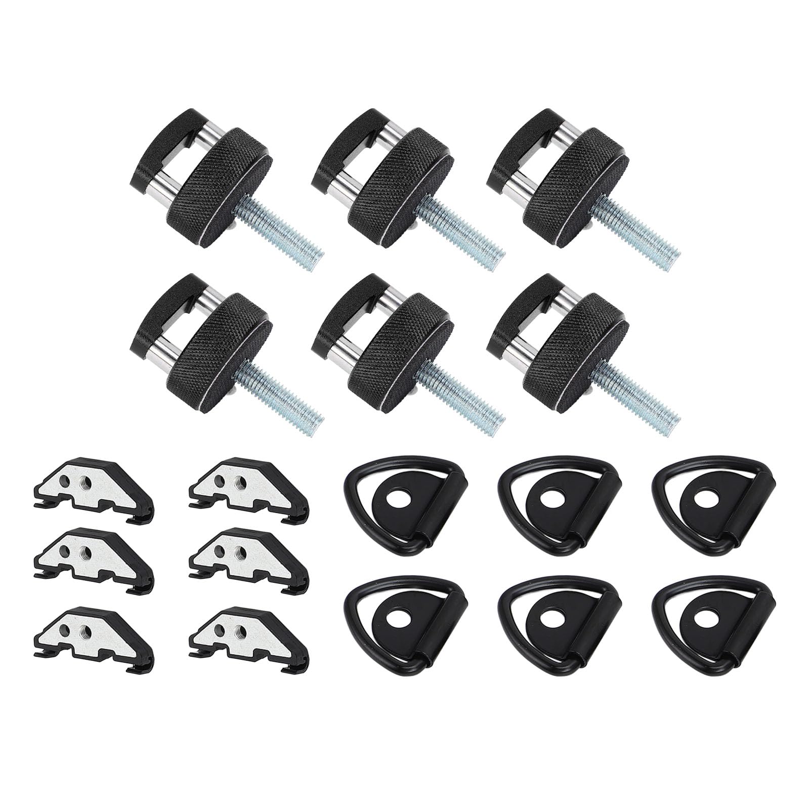 Keenso Rändelschrauben Hardtop-Kit, 6er Set Billet-Aluminium D-Ring für