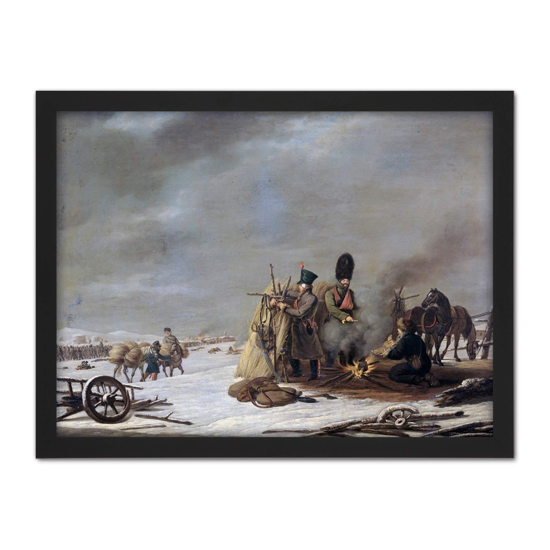 Artery8 Hari 1812 Napoleon'S Retreat From Russia Painting Artwork Framed Wall Art Print 18X24 Inch