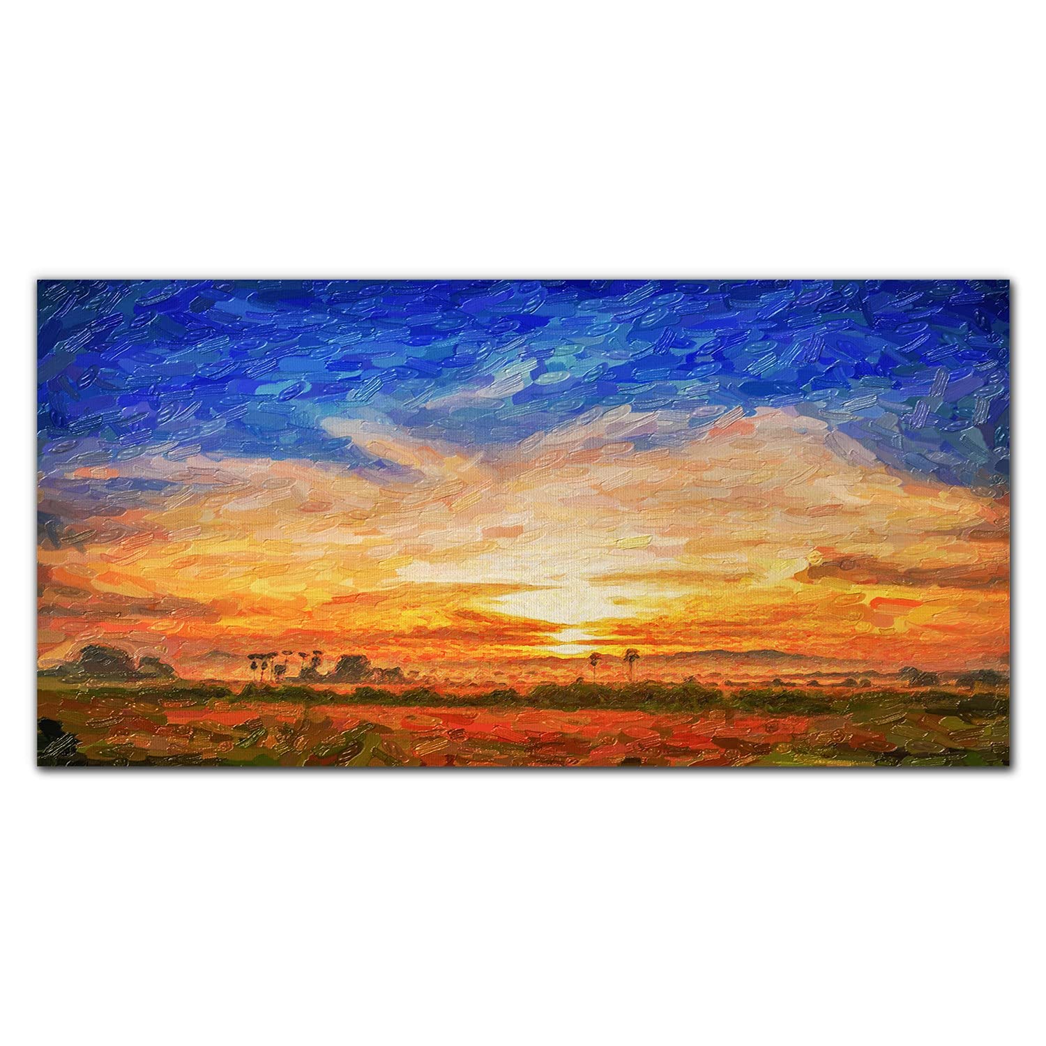 Crédence de cuisine coucher du soleil grand format verre trempé 100x50
