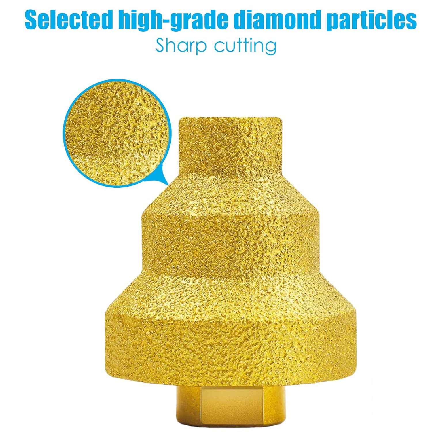 2Pcs Diamond Brazed Step Drill Bits, M10 Thread Beveling Chamfer Step Bits, for Angle Grinder & Electric Drill - Marble Concrete, Tile, Stone, Ceramics (M10)