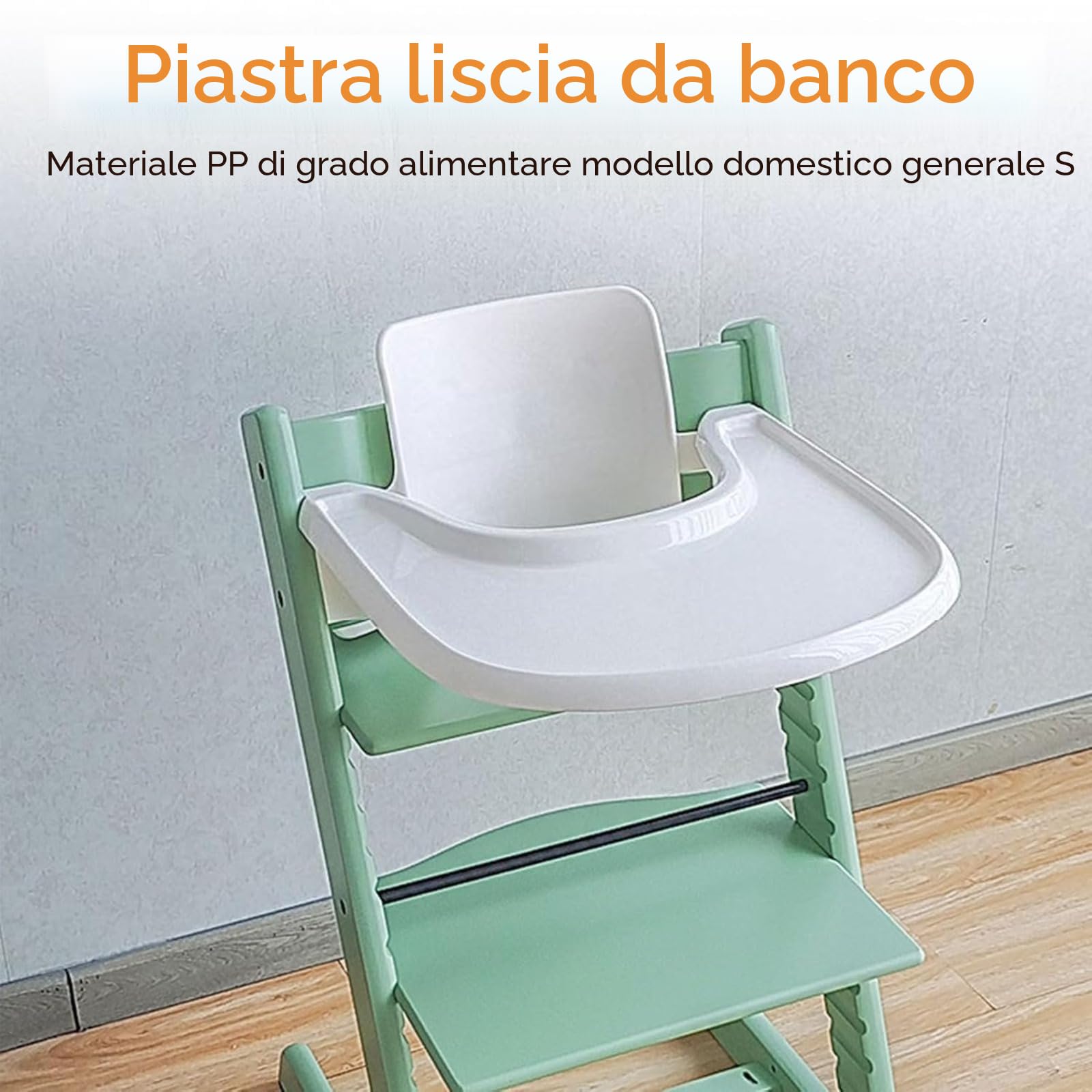 Vassoio per seggiolone Stokke Tripp Trapp, vassoio per seggiolone, set da tavola per seggiolone in PP, accessori per seggiolone, 42 x 42 cm (bianco)