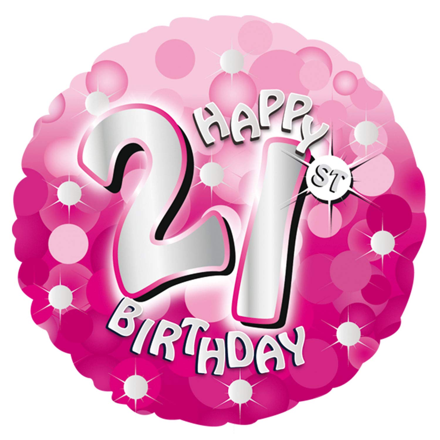 Ballon Happy 21st Birthday Amscan durable en aluminium pour éviter les dégonflages
