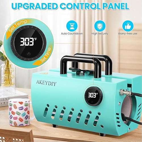 Miniatura 3 de AKEYDIY Prensa de calor para vasos de 10 a 30 onzas, máquina de prensa de tazas de tazas, vaso recto delgado de transferencia de calor por