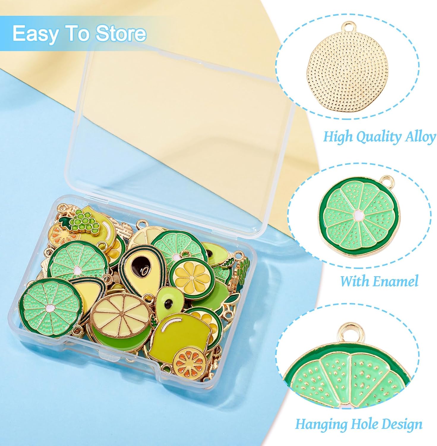 Enamel Fruit Charms Assorted Fruits Pendants Fruit Metal Dangle Charms Cute Hang Ornament for DIY Crafts Jewelry Making - Image 3