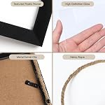 QUTREY Black 4x6 Hanging Picture Frames Set of 2, 8 Openings Collage Photo Frames for Vertical 4 by 6 inch Pictures for Wall Decor