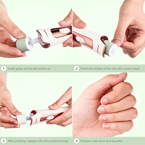 Miniatura 5 de Maitys 12 piezas de repuesto de pulidor de uñas, herramienta eléctrica de manicura y pedicura, rodillos de repuesto, limado, pulido y brillo