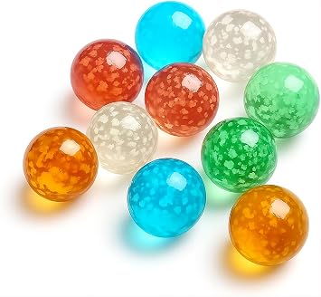 ARSUK Glow in the Dark Marbles Large Glass Shooter Marbles for Decoration 25mm/1 inch 10pcs Assorted Colour Marble Game, Marble Run Accessories Learning and Recreational, Sports & Outdoor Play
