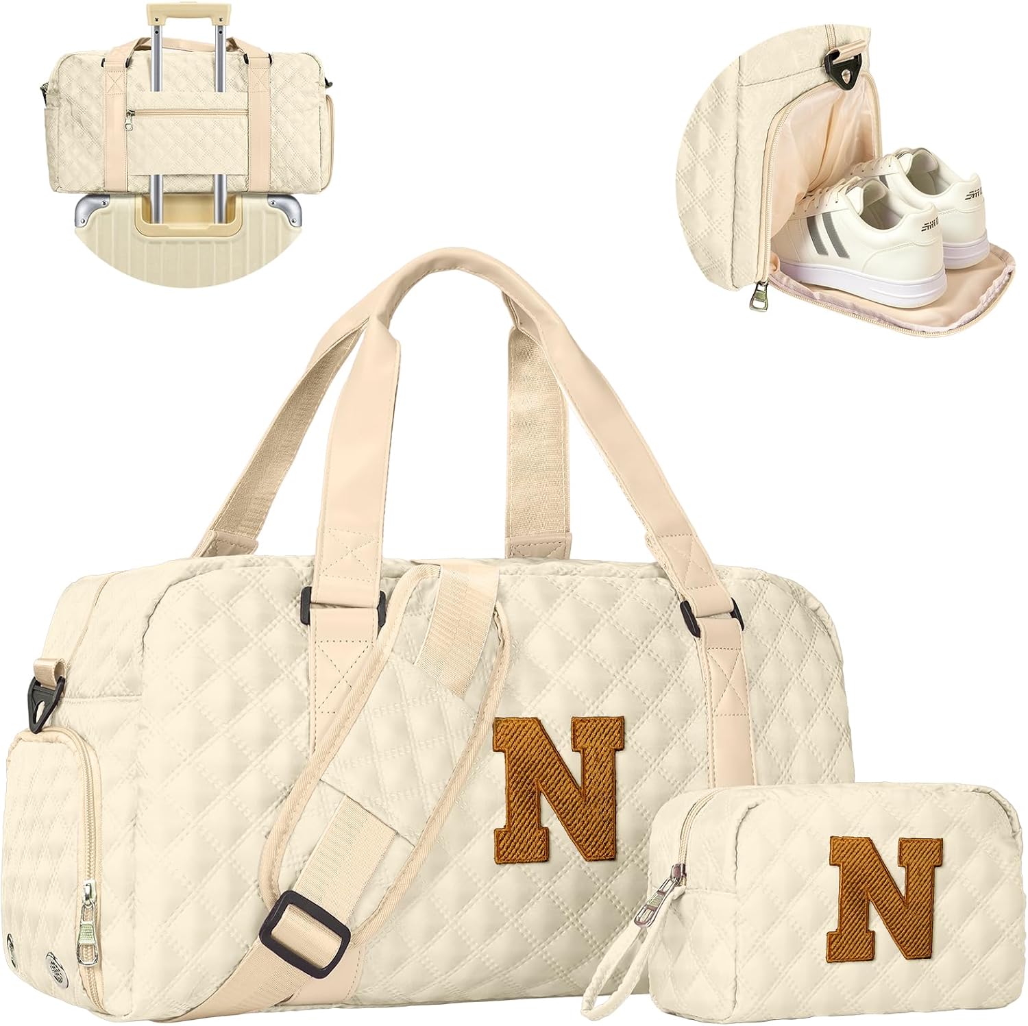 Womens Birthday Gifts, Initial Travel Duffel Bag, 20th 21st Birthday Gifts