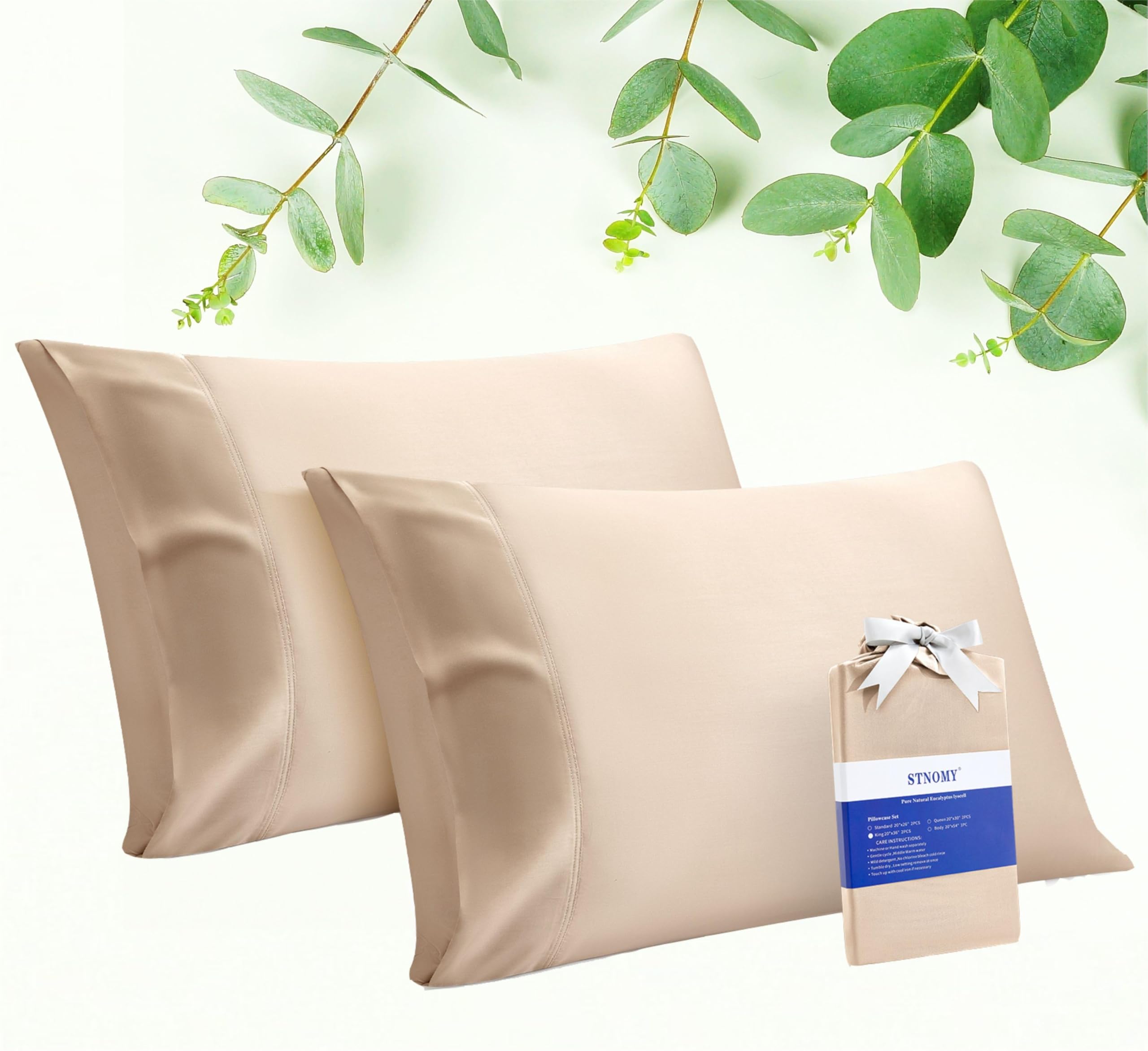 Taies d'oreiller eucalyptus Tencel pour des nuits fraîches