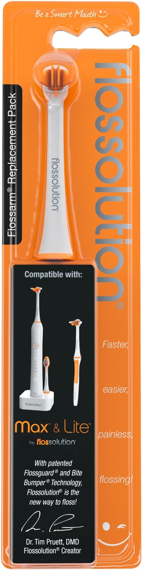 Flossolution Flossarm Replacement Pack, Silver/Orange/Black/White