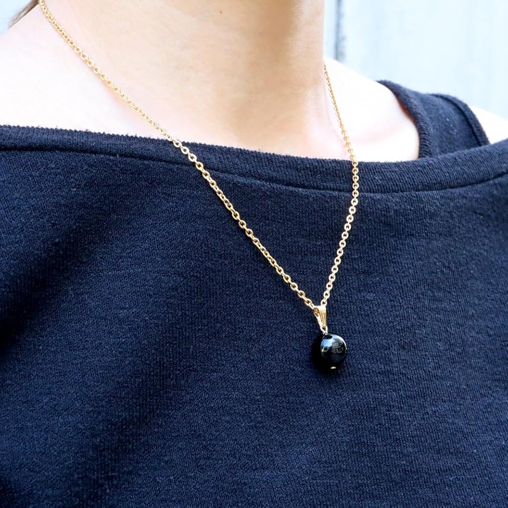 Amazon | [GOLD STONE] モリオン ネックレス 黒水晶 ペンダント