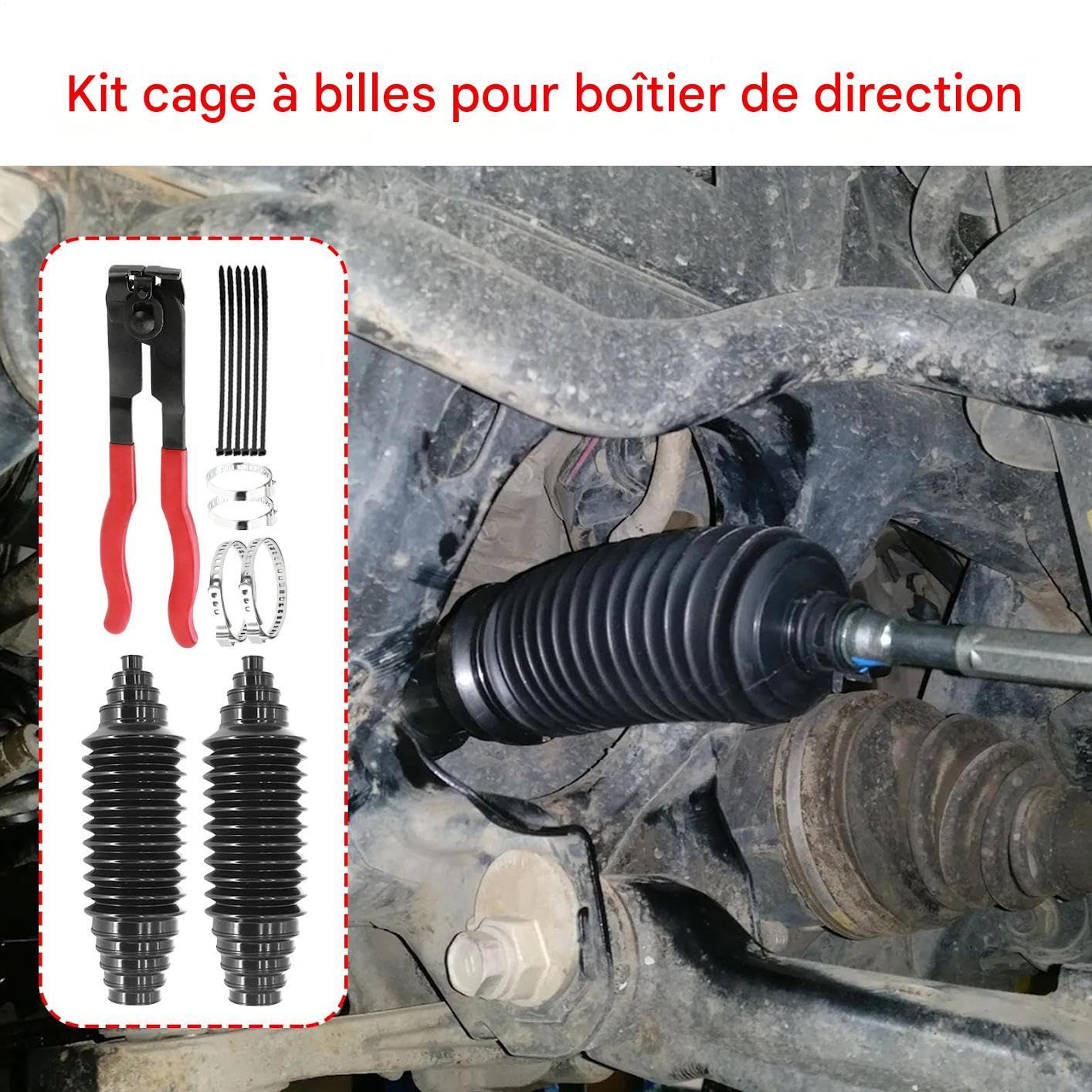 Soufflets De Crémaillère Et Biellette De Direction | 2 Pièces Universelles Anti-Poussière Accessoires Automobiles - Jeu De Soufflets Pour Rotules Intérieures - Pour VUS Camion Camping-Car Hiver Temps