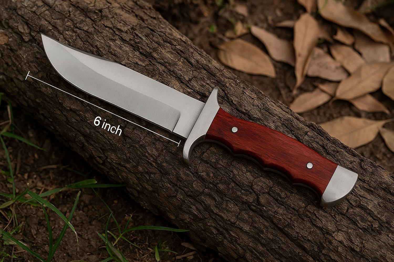2-Piece Full Tang Hunting Knife Set – Fixed-Blade Survival Knives with Leather Sheaths