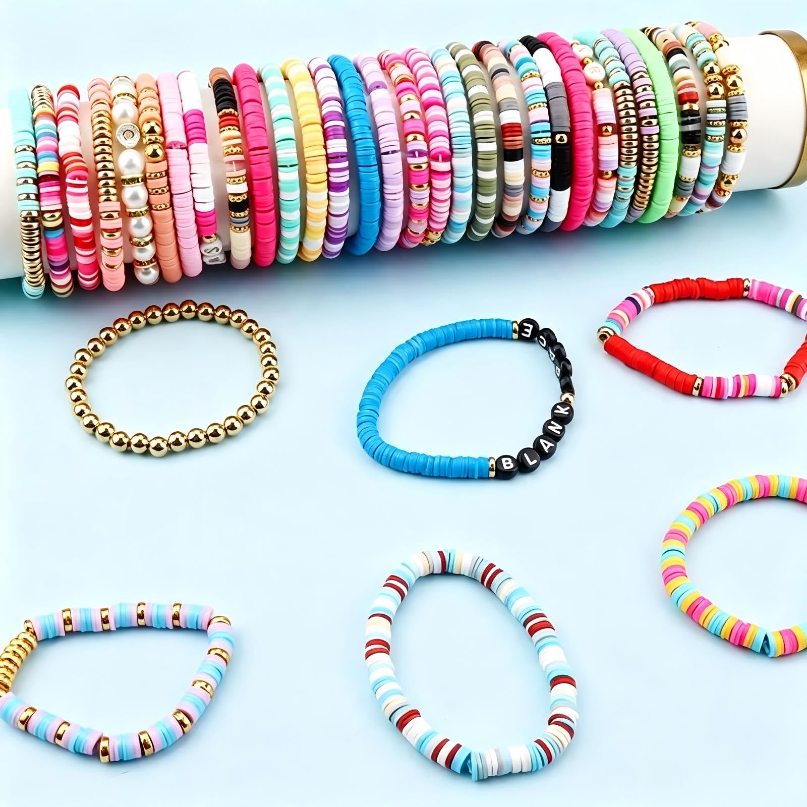 Kit Cuentas Multi-Tamaño, Cuentas Letras para Pulseras de Amistad DIY