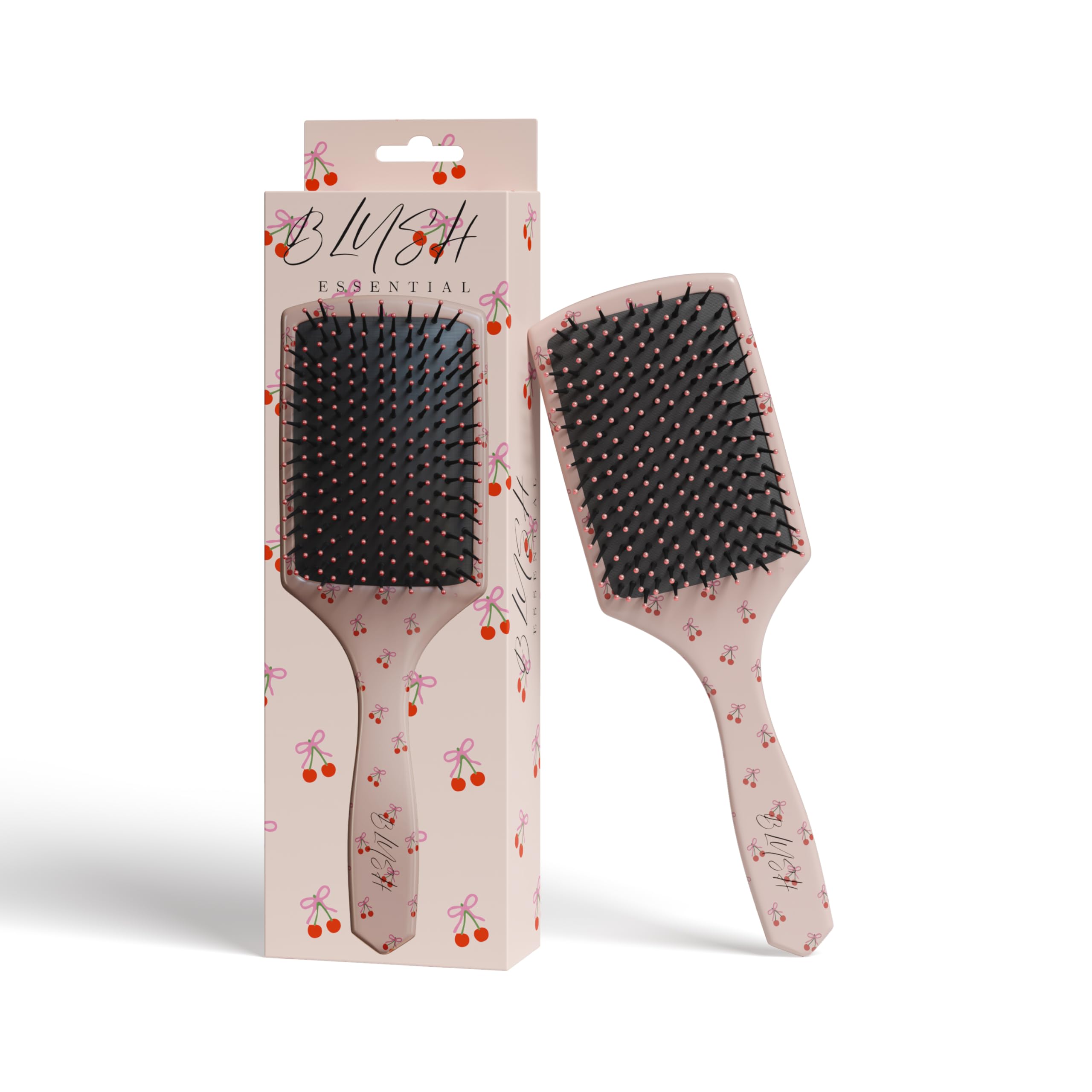 Blush Essential Wet Hair Brush - Paddle Brush Detangler for Women, Cute Cherry Design, Hair Accessories, Ideal for Wet Hair, Hair Brushes for Women, Stylish and Functional