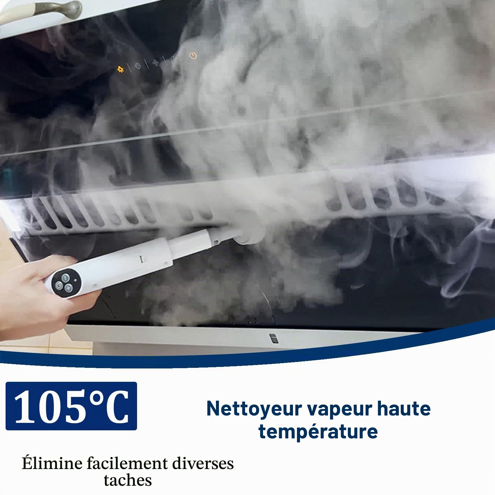 Nettoyeur vapeur 1500 W, nettoyeur vapeur haute pression, chauffage rapide 10S, balai vapeur avec réservoir de 2 L, pression de vapeur max. 4 bars, nettoyeur de sol avec 12 accessoires et roulettes