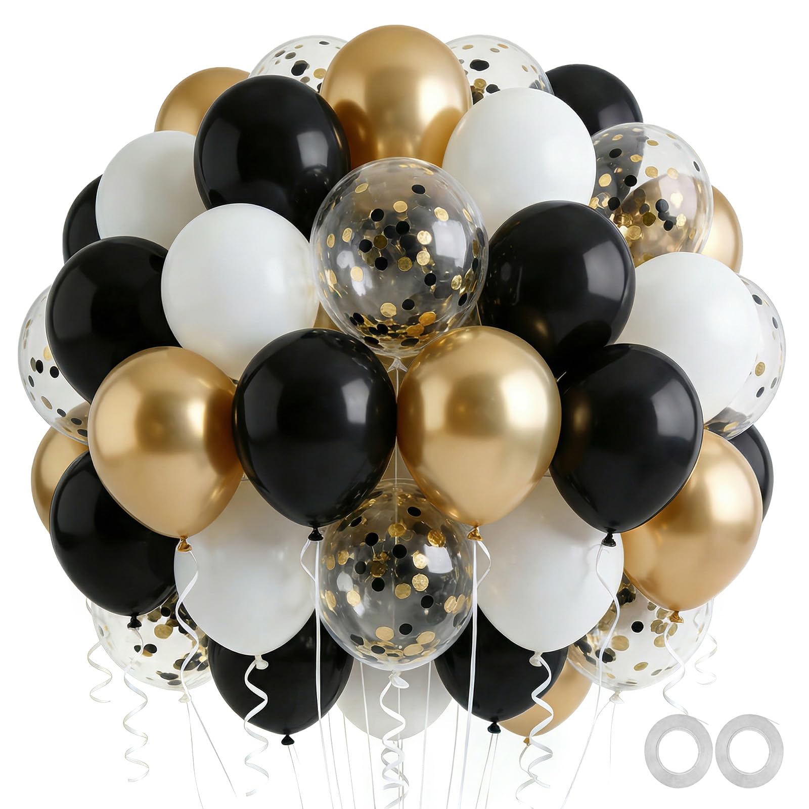 JasGood Luftballons Geburtstags 60 Stück Helium Ballons für Geburtstagsdeko Hochzeit Taufe Abschluss Party Deko Babyparty Jugendweihe Verlobung,12Zoll