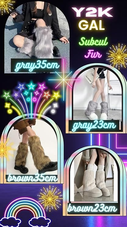 §Bg3 Loose Socks, Leg Warmers, Fur Y2k, Fashion, Faux Fur, Leg Warmers, Subculture Type, Mine Style Fashion